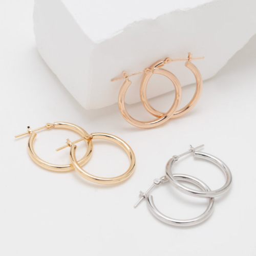 k18ピンクゴールド フープピアス