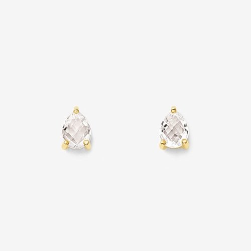 K18 イエローゴールド クォーツ しずく ピアス