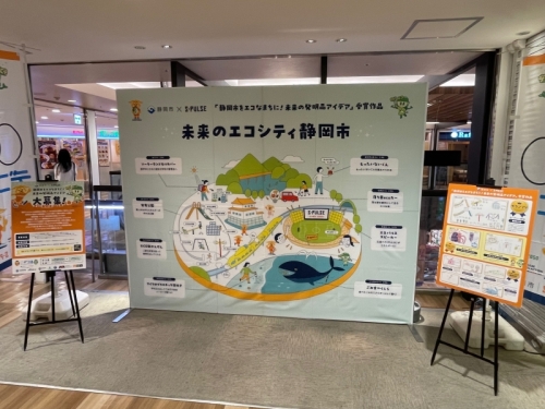 静岡市×エスパルス デコ活啓発 静岡市をエコなまちに!『未来のエコシティ静岡市』イラスト展示